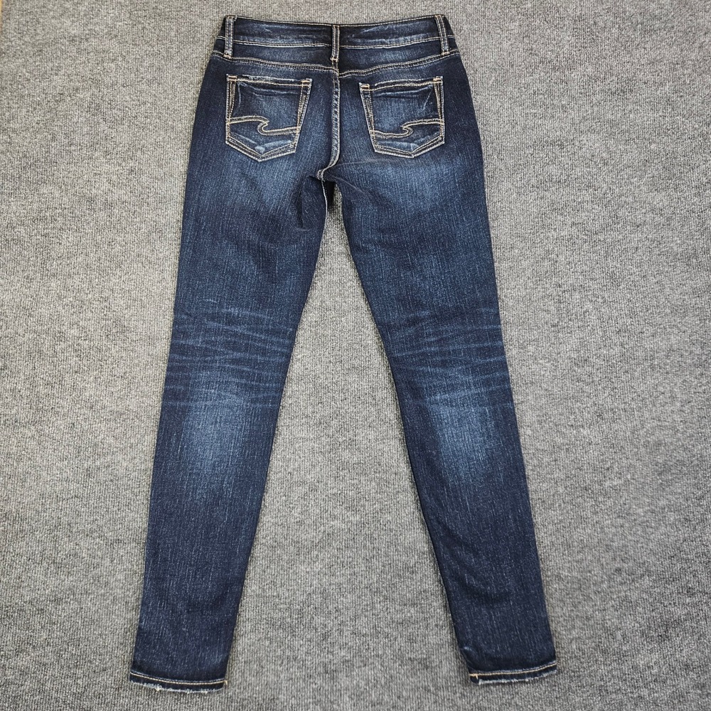 Silver Suki Skinny Jeans Womens 26 Mid Rise Denim Dark Wash Stretch Blue Casual - Picture 7 of 11